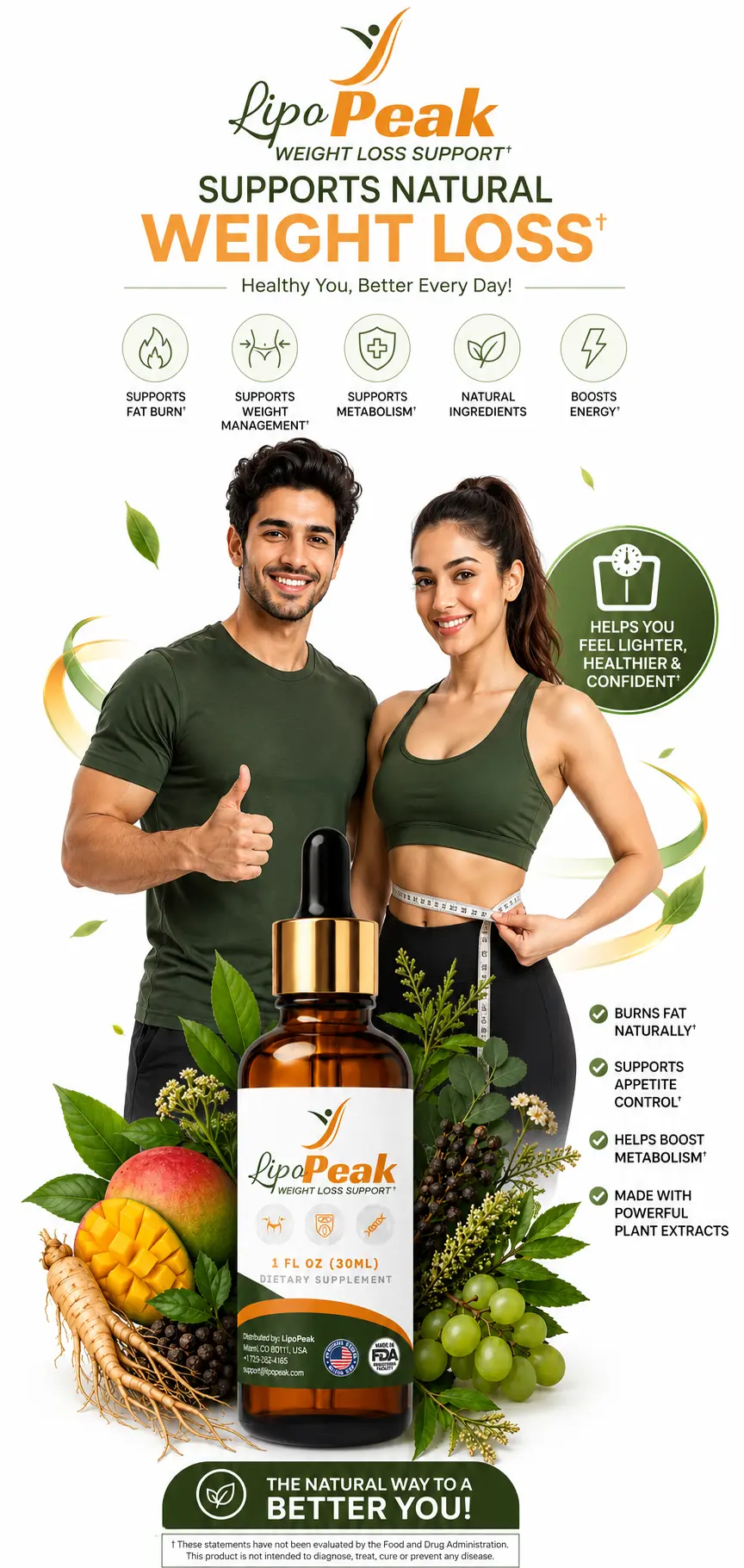 LipoPeak Official Metabolic Support Supplement Bottle